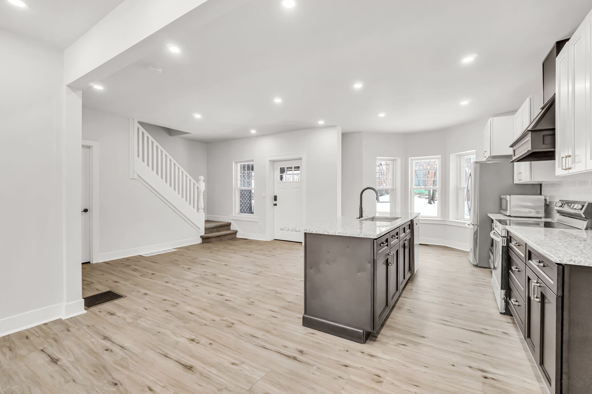 View of the kitchen from the living room